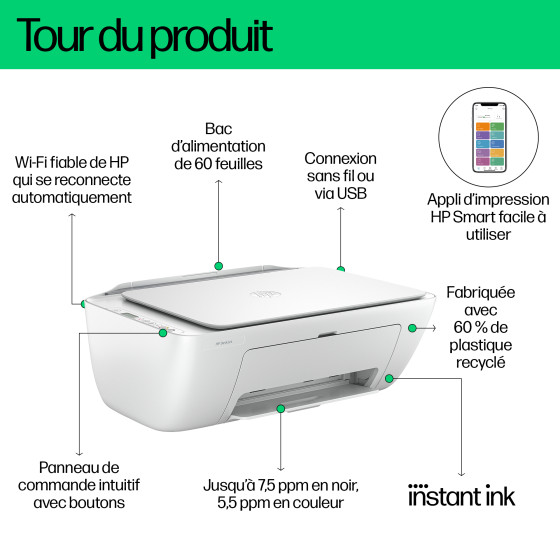 Imprimante Tout-en-un HP DeskJet 2810e