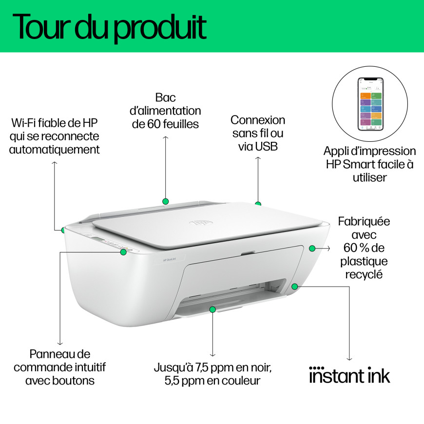 Imprimante Tout-en-un HP DeskJet 2810e