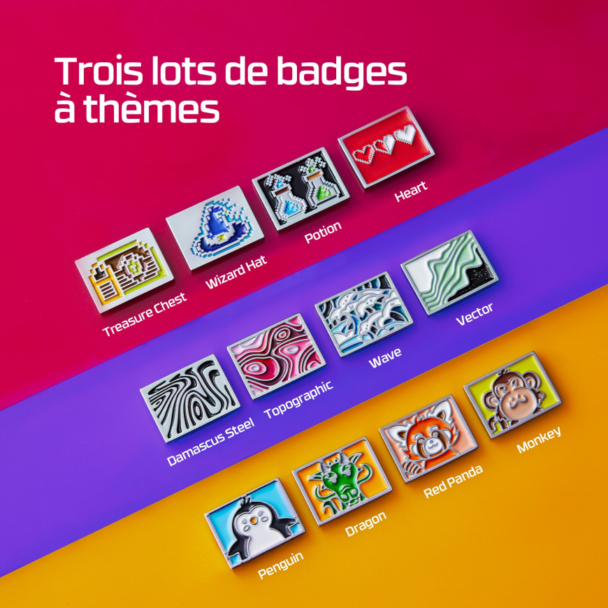 Lot de badges HyperX - Jolis badges magnétiques