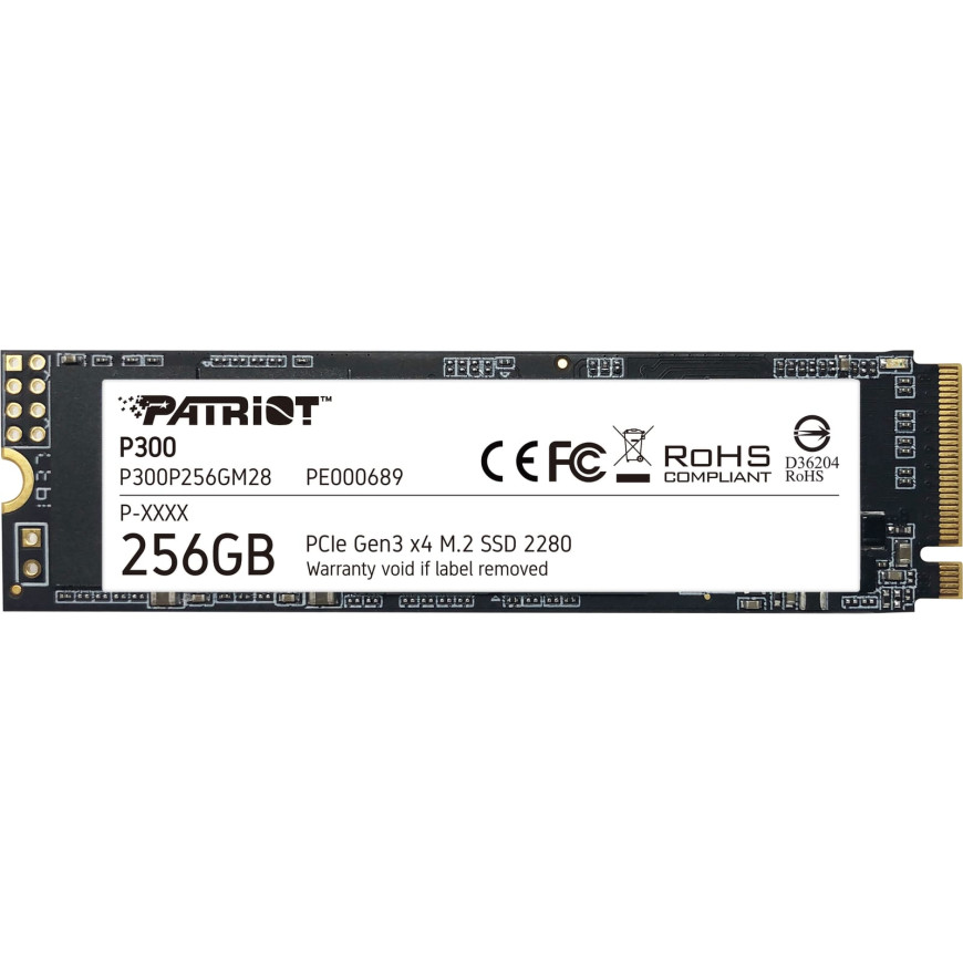 Disque Dur interne SSD Patriot P300 M.2 2280 PCIe Gen3 x4 NVMe 256 Go (P300P256GM28)