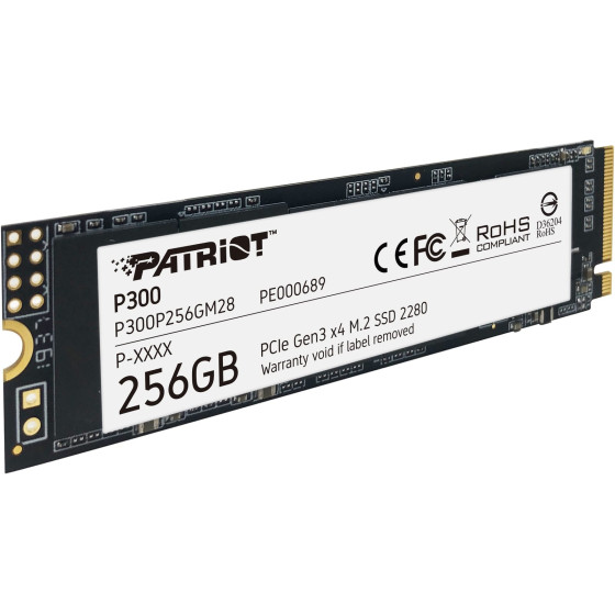 Disque Dur interne SSD Patriot P300 M.2 2280 PCIe Gen3 x4 NVMe 256 Go (P300P256GM28)