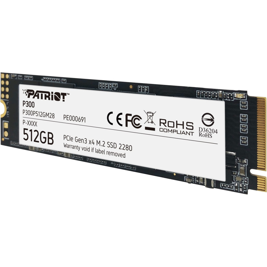 Disque Dur interne SSD Patriot P300 M.2 2280 PCIe Gen3 x4 NVMe 512 Go (P300P512GM28)