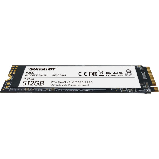 Disque Dur interne SSD Patriot P300 M.2 2280 PCIe Gen3 x4 NVMe 512 Go (P300P512GM28)