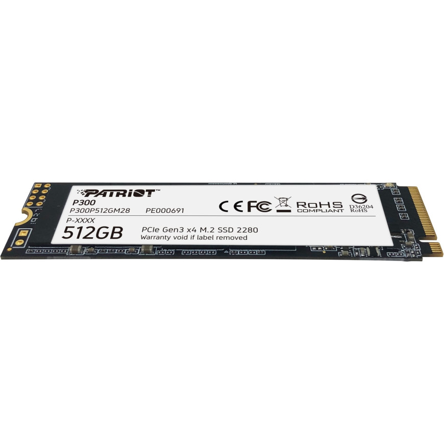 Disque Dur interne SSD Patriot P300 M.2 2280 PCIe Gen3 x4 NVMe 512 Go (P300P512GM28)
