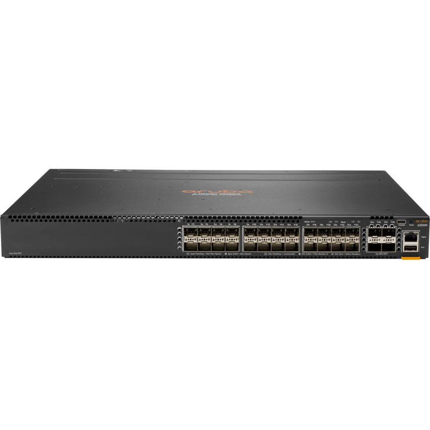 Switch Administrable Aruba CX 6300M de couche 3 - 24 ports 10G SFP+ et 4 ports SFP56 (JL658A)