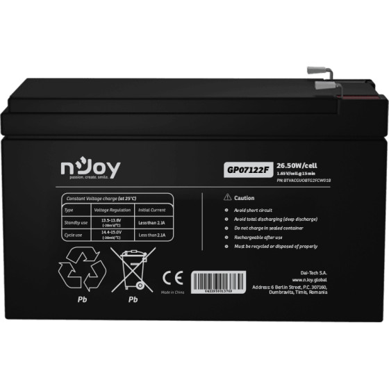 Batterie Onduleur nJoy GP07122F (BTVACGUOBTG2FCW)