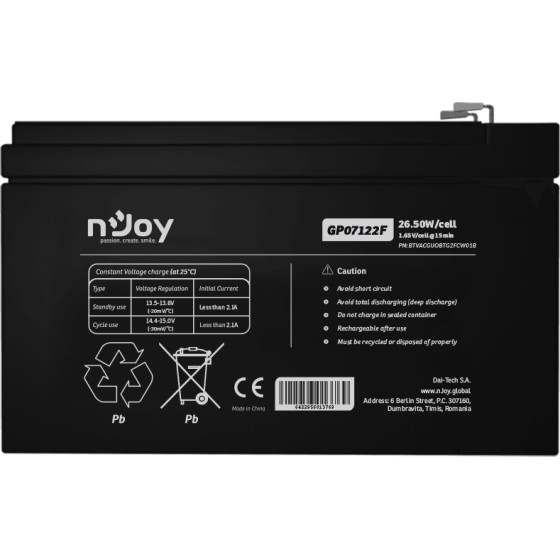 Batterie Onduleur nJoy GP07122F (BTVACGUOBTG2FCW)