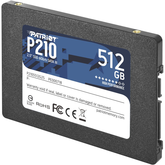 Disque Dur interne SSD Patriot P210 SATA III 2.5" 512 Go (P210S512G25)