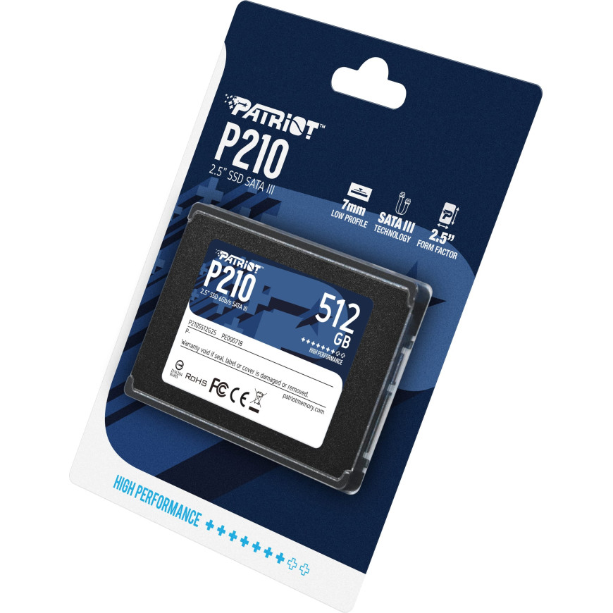 Disque Dur interne SSD Patriot P210 SATA III 2.5" 512 Go (P210S512G25)