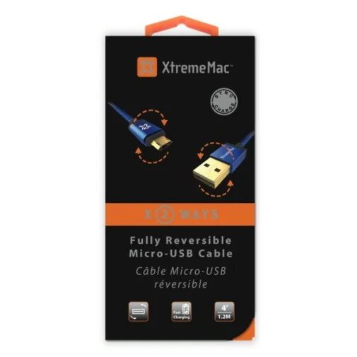 Câble XtremeMac Micro-USB à USB Pemium - 1,2M - Noir (XCL-RMU-13) - Câbles & Adaptateurs - Rightech - le bon choix