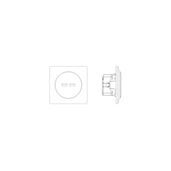 Fibaro - Prise mur 2 ports USB Walli - FGWU-021-8