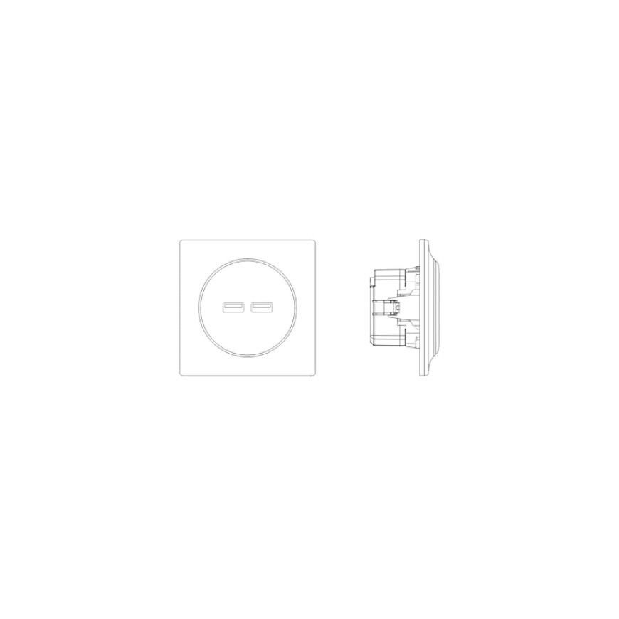 Fibaro - Prise mur 2 ports USB Walli - FGWU-021-8