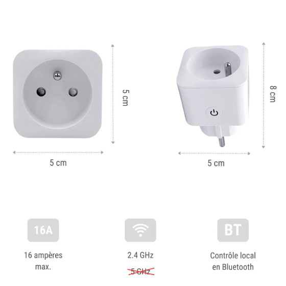 Priska FR Dual Pack - Lot de 2 Prises Wi-Fi avec compteur de consommation