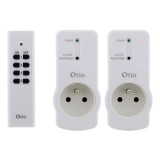 Lot de 2 prises 10A 2P+T télécommandées avec télécommande - Blanc - Zenitech