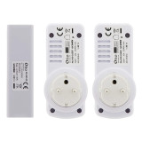 Lot de 2 prises 10A 2P+T télécommandées avec télécommande - Blanc - Zenitech