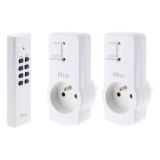 Lot de 2 prises 10A 2P+T télécommandées avec télécommande - Blanc - Zenitech