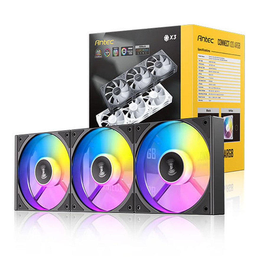 Antec Connect 120 ARGB Noir (x3)