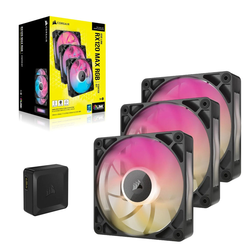 Corsair iCUE LINK RX120 MAX RGB Triple Pack (Noir)