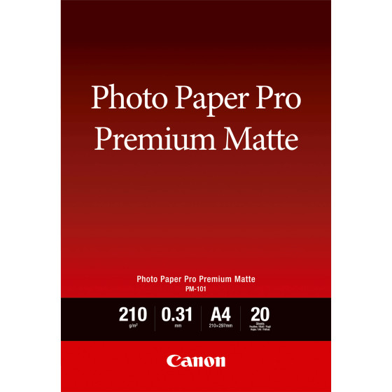 Papier photo A4 Premium Mat Canon PM-101 - 20 feuilles