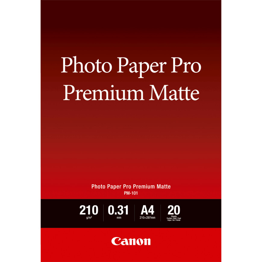 Papier photo A4 Premium Mat Canon PM-101 - 20 feuilles