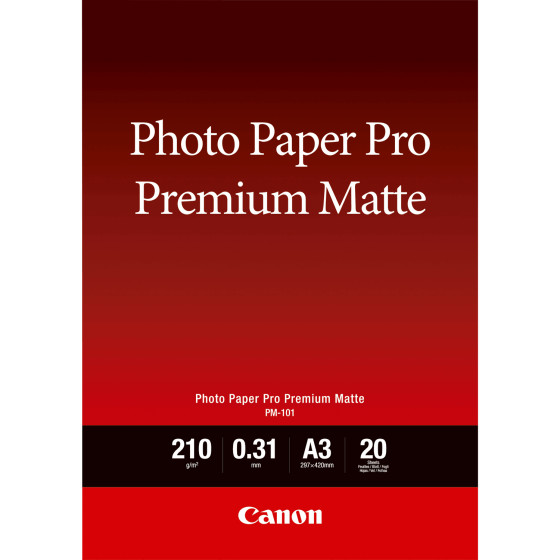 Papier photo A3 Premium Mat Canon PM-101 - 20 feuilles