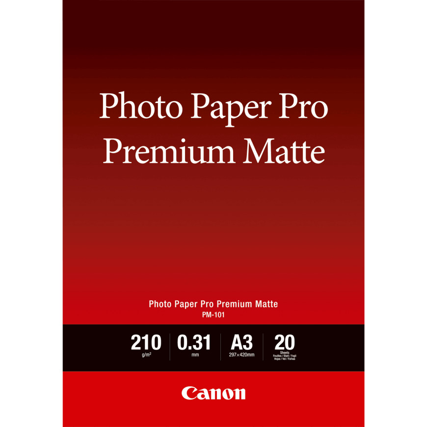 Papier photo A3 Premium Mat Canon PM-101 - 20 feuilles
