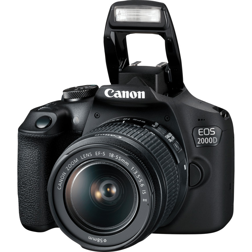 Appareil photo Canon EOS 2000D + objectif EF-S 18-55mm IS II + sac à dos