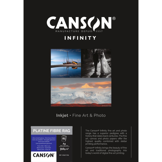 Canson Infinity Platine Fibre Rag 310 g/m² A4 - 25 feuilles