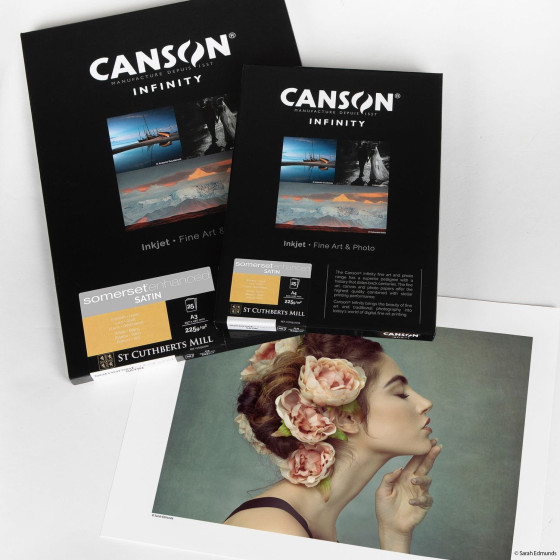 Papier Canson Infinity Somerset Enhanced Satin White, 225 g/m², A4, 25 feuilles