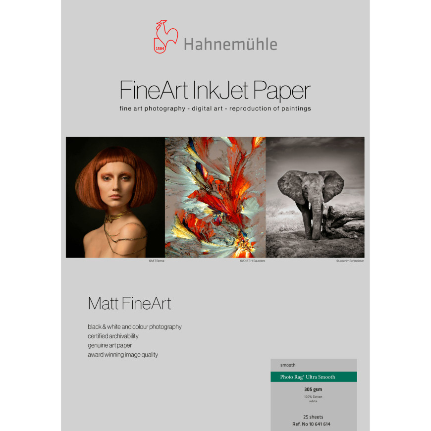 Hahnemühle Photo Rag® Ultra Smooth 305 g/m², A3 - 25 feuilles