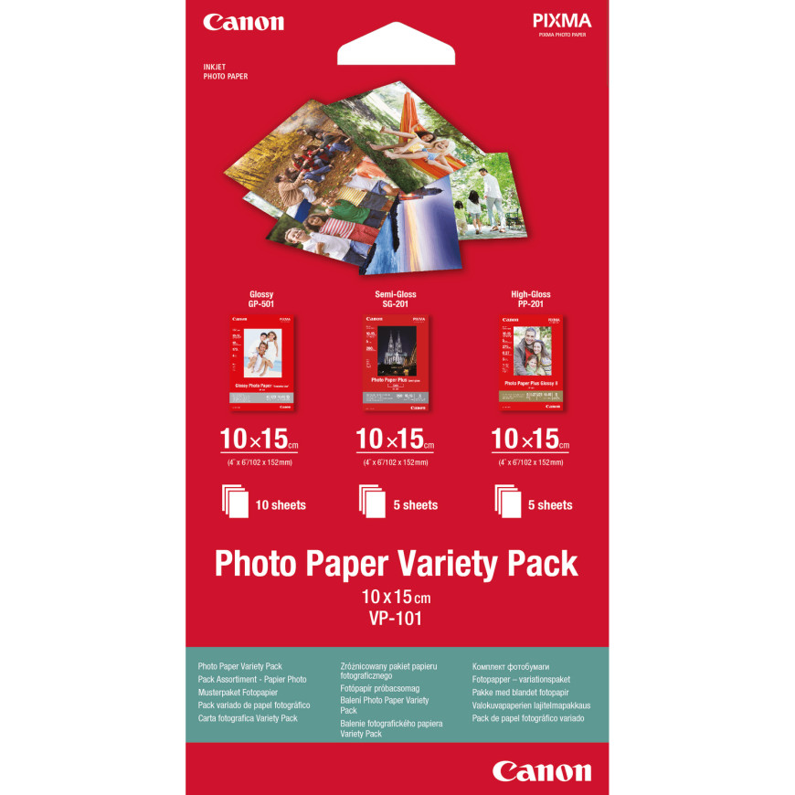 Pack variété de papier photo 4 × 6" (10 × 15 cm) VP-101 de Canon, 20 feuilles