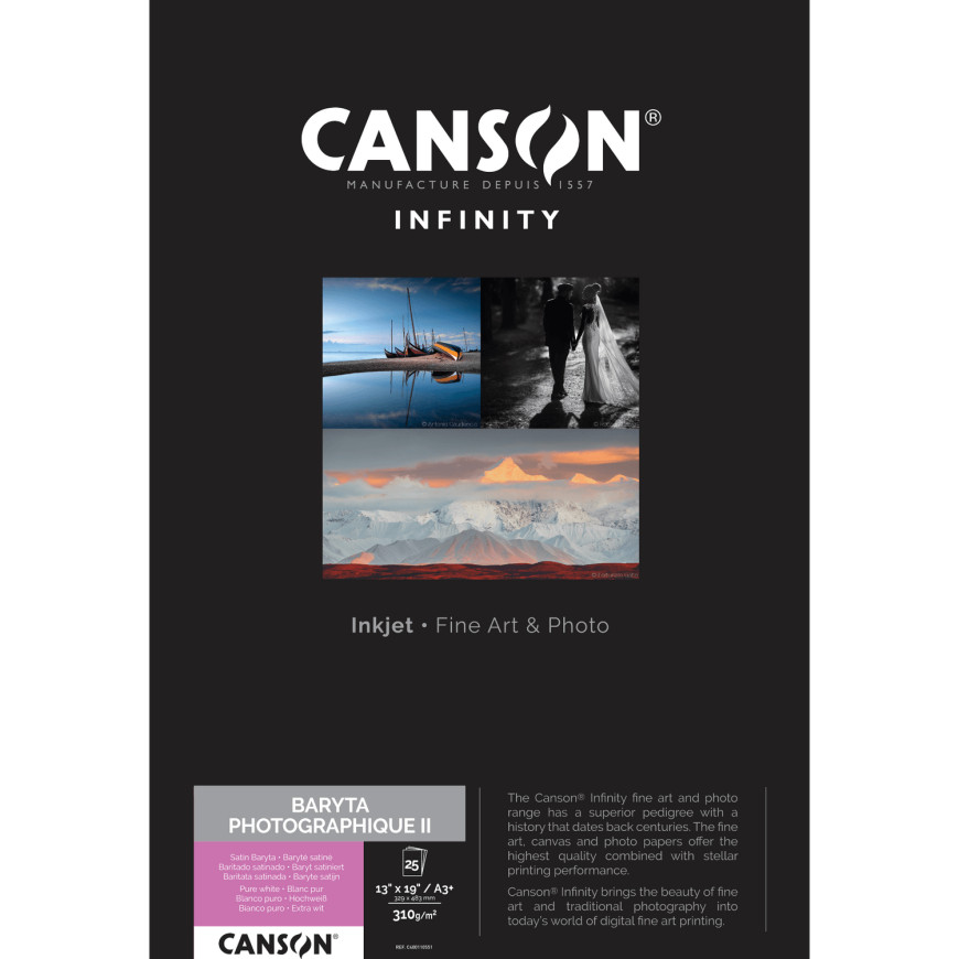 Canson Infinity Baryta Photographique II 310 g/m² A3 Plus - 25 feuilles