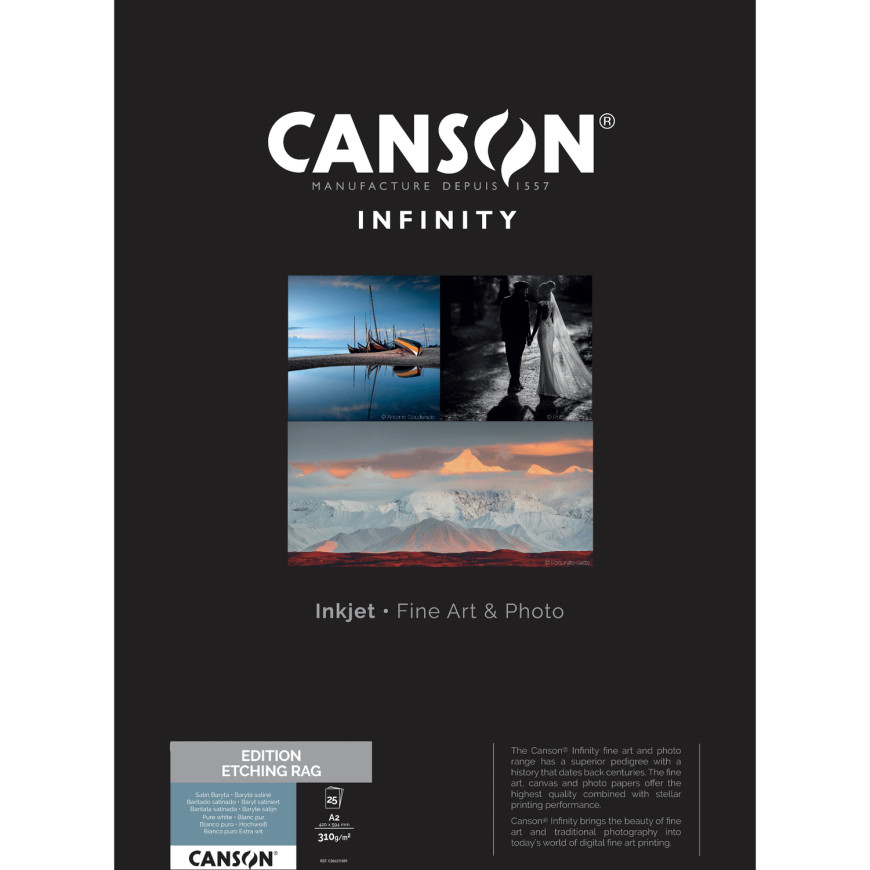 Canson Infinity Edition Etching Rag, 310 g/m² A2 - 25 feuilles