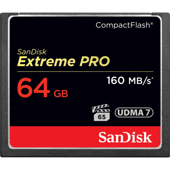 Carte mémoire CompactFlash SanDisk Extreme PRO, 160 Mo/s, 64 Go