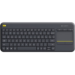 Clavier sans fil avec pavé tactile intégré Logitech Wireless Touch Keyboard K400 Plus Noir (AZERTY, Français)