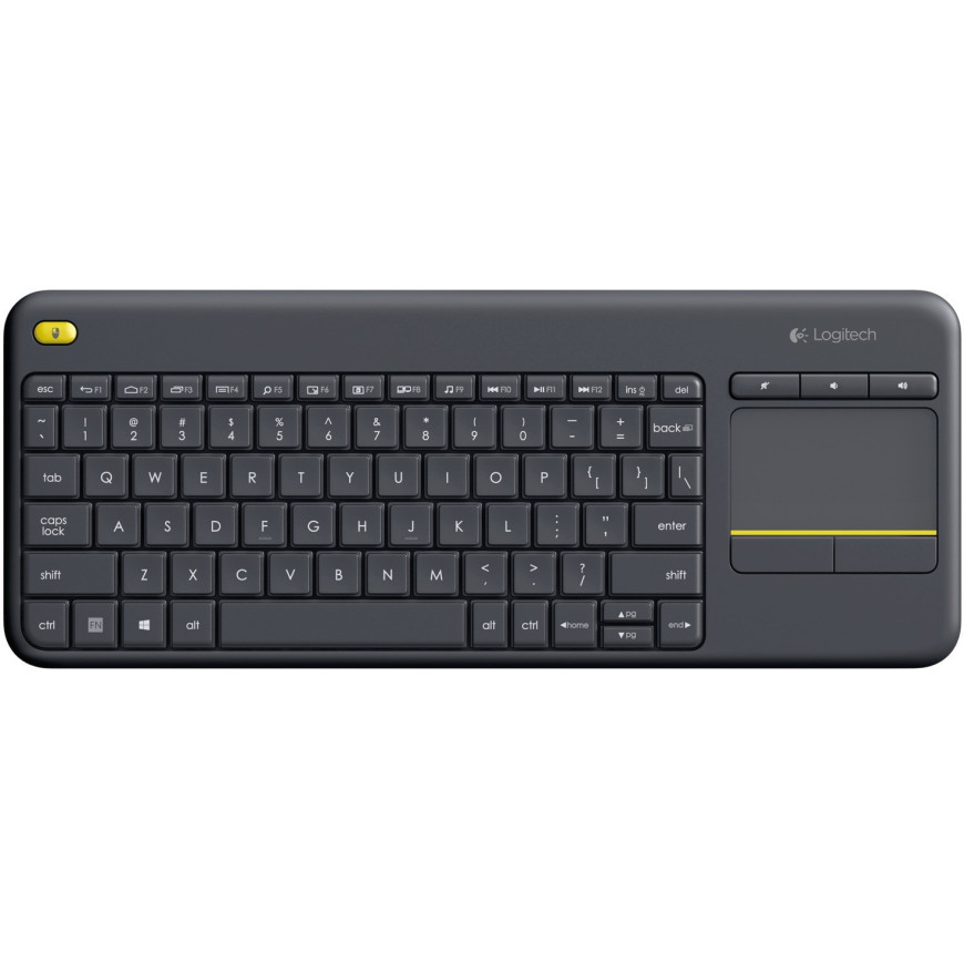 Clavier sans fil avec pavé tactile intégré Logitech Wireless Touch Keyboard K400 Plus Noir (AZERTY, Français)