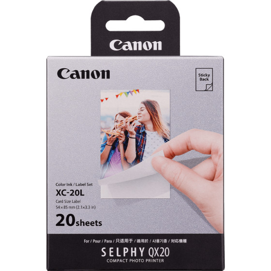 Jeu d'encre et de papier Canon XC-20L, 54 × 85 mm, 20 tirages