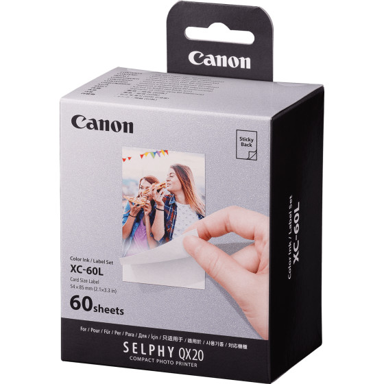 Jeu d'encre et de papier Canon XC-60L, 54 × 85 mm, 60 tirages