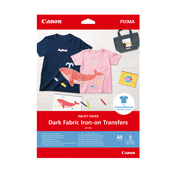 Transferts thermocollants pour tissus sombres Canon DF-101, A4, 5 feuilles