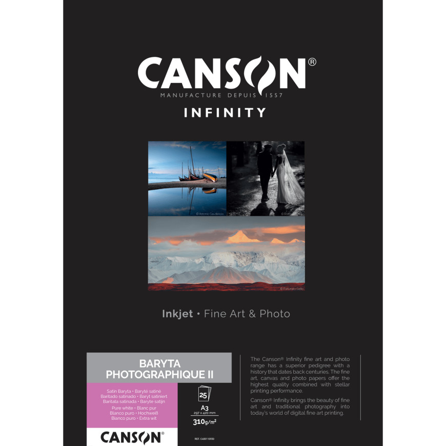 Canson Infinity Baryta Photographique II 310 g/m² A3 - 25 feuilles