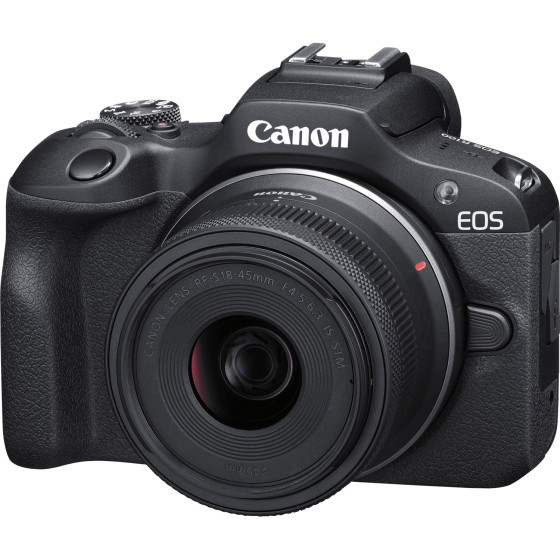 Appareil photo hybride Canon EOS R100 + RF-S 18-45mm F4.5-6.3 IS STM + sac à dos + carte SD