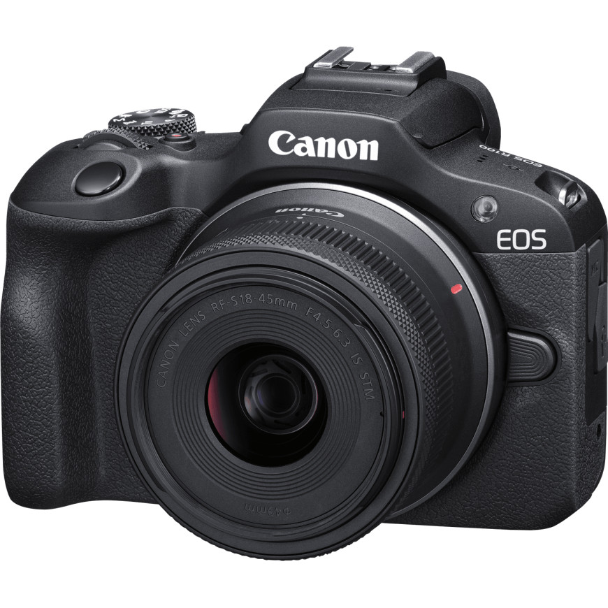 Appareil photo hybride Canon EOS R100 + RF-S 18-45mm F4.5-6.3 IS STM + sac à dos + carte SD