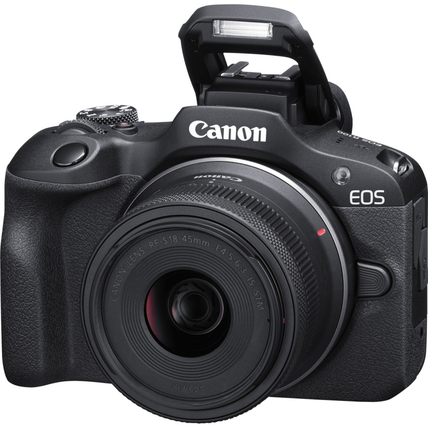 Appareil photo hybride Canon EOS R100 + RF-S 18-45mm F4.5-6.3 IS STM + sac à dos + carte SD