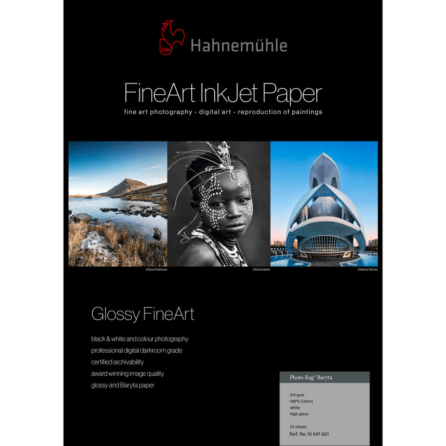 Hahnemühle Photo Rag® Baryta 315 g/m², A3 Plus, 25 feuilles