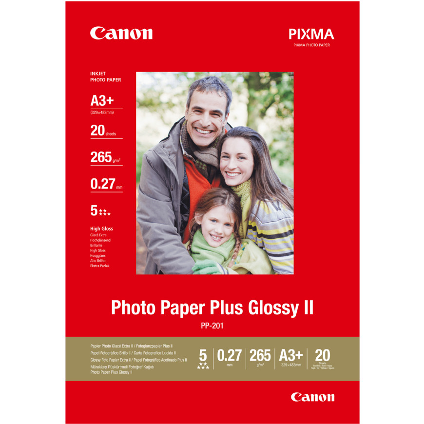 Papier photo brillant extra II A3 Plus Canon PP-201 - 20 feuilles