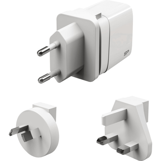 Chargeur mural 20 watts Silicon Power QM16 avec adaptateur multi-pays