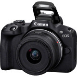 Appareil photo hybride Canon EOS R50, noir + objectif RF-S 18-45mm F4.5-6.3 IS STM + sac à dos + carte SD + batterie supplémenta