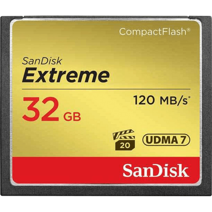 Carte mémoire SanDisk Extreme CompactFlash UHS-I VPG-20, 32 Go