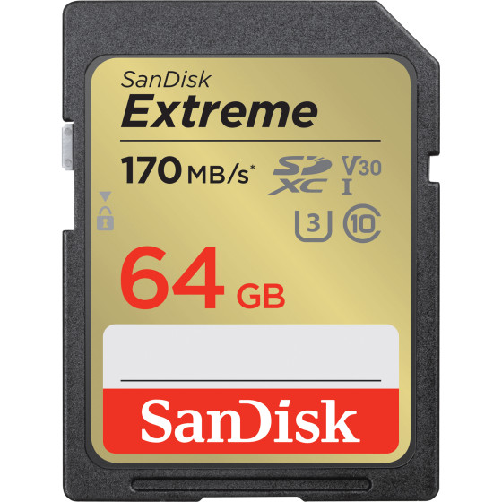 Carte mémoire SanDisk Extreme SDXC UHS-I C10, 64 Go