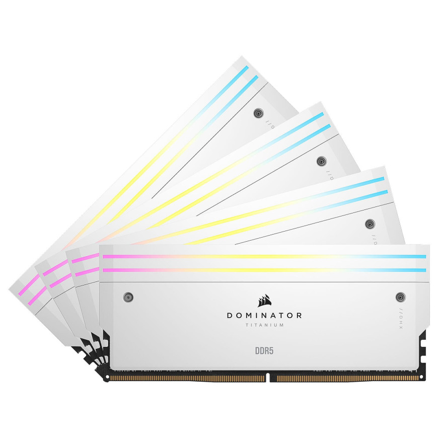 Corsair Dominator Titanium DDR5 RGB 64 Go (4 x 16 Go) 6400 MHz CL32 - Blanc